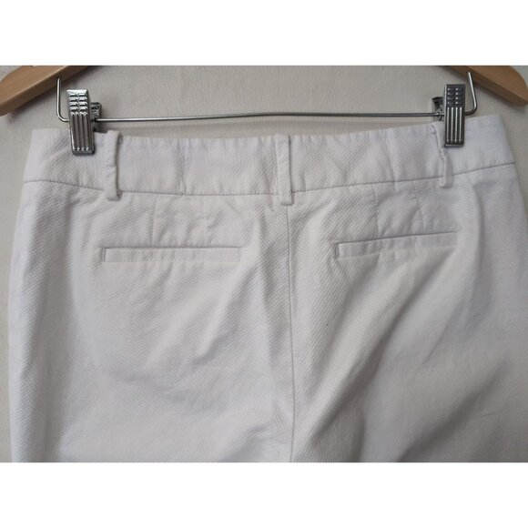 Talbots Hampshire Straight Ankle Pants Womens 6 Petite White Textured Classic - Picture 6 of 11
